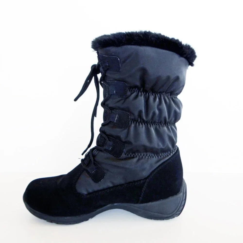 KHOMBU Anne Waterproof Boots Black Size 7 M Women's Winter / Snow Boots